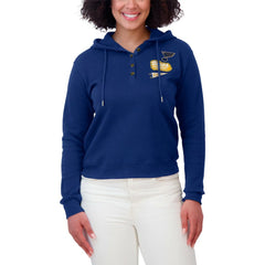 St. Louis Blues WEAR by Erin Andrews Women's Waffle-Knit Pullover Hoodie - Blue | US 201429712