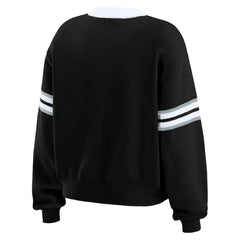 Los Angeles Kings WEAR by Erin Andrews Women's Cropped Lace-Up Sweater - Black | US 201429724