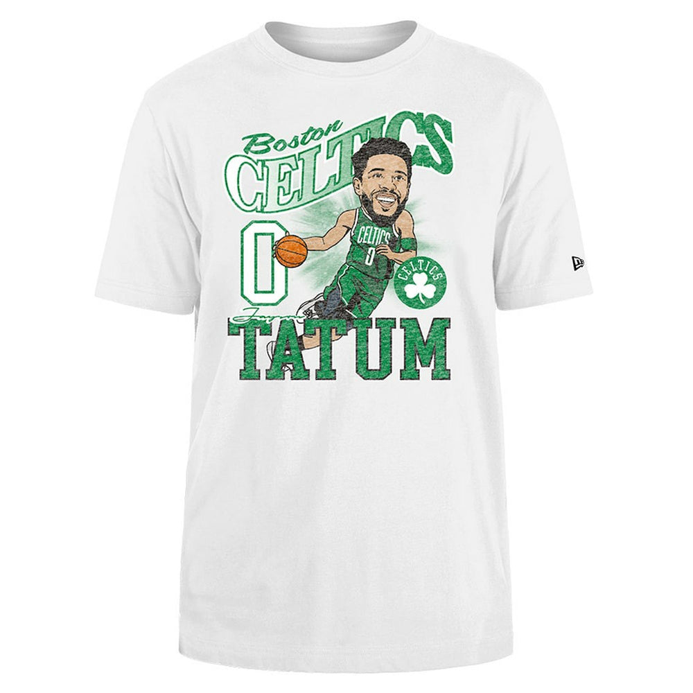 Jayson Tatum Boston Celtics Caricature Player T-Shirt White - New Era