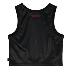 Chicago Bulls Women's Hardwood Classics Big Face 4.0 Cropped Tank Top Black - Mitchell & Ness