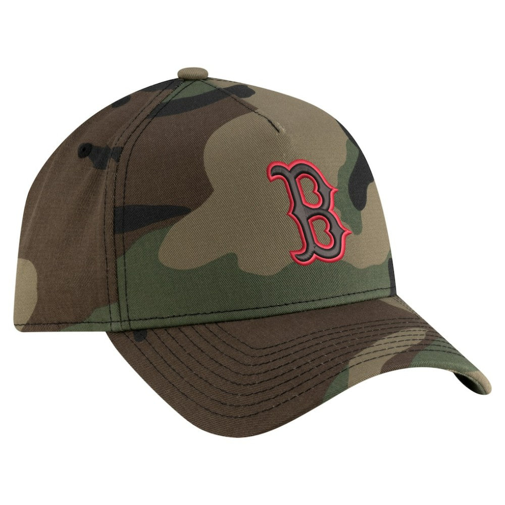Boston Red Sox New Era Woodland Team Pop 9FORTY A-Frame Adjustable Hat - Camo Hats