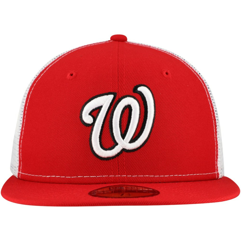 Washington Nationals New Era Team Color 59FIFTY Trucker Fitted Hat - Red Hats