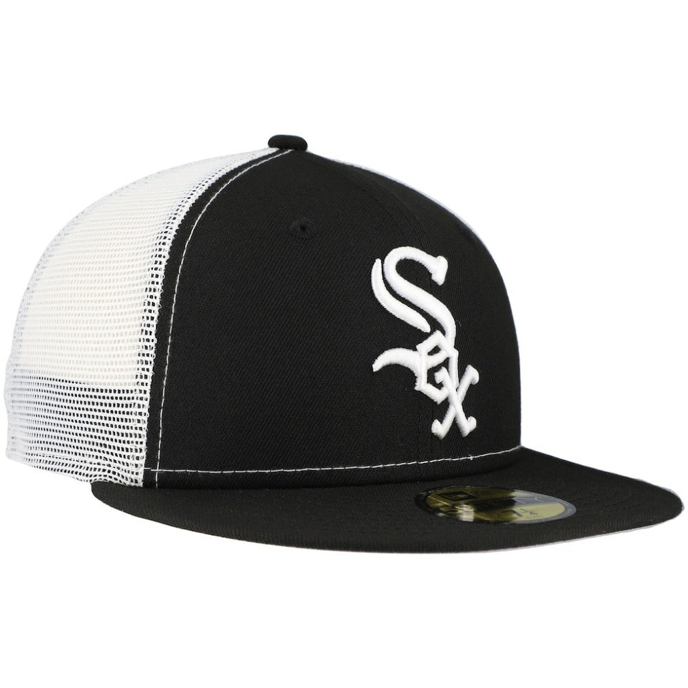 Chicago White Sox New Era Team Color 59FIFTY Trucker Fitted Hat - Black Hats