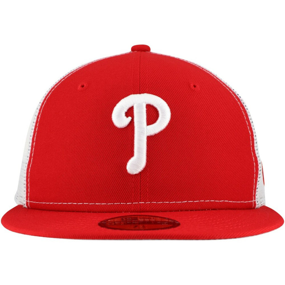 Philadelphia Phillies New Era Team Color 59FIFTY Trucker Fitted Hat - Red Hats