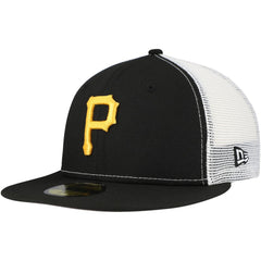 Pittsburgh Pirates New Era Team Color 59FIFTY Trucker Fitted Hat - Black Hats
