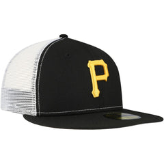 Pittsburgh Pirates New Era Team Color 59FIFTY Trucker Fitted Hat - Black Hats