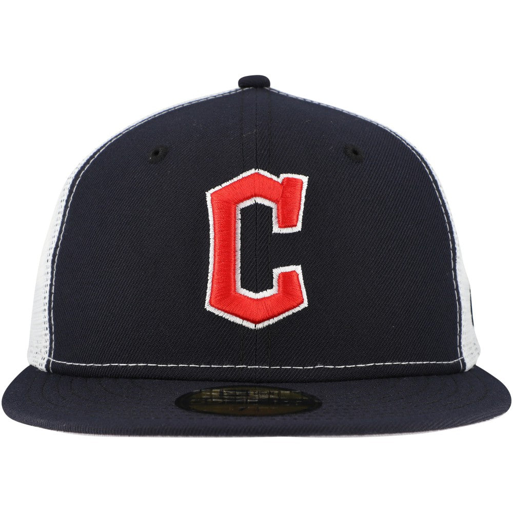 Cleveland Guardians New Era Team Color 59FIFTY Trucker Fitted Hat - Navy Hats