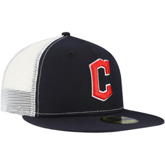 Cleveland Guardians New Era Team Color 59FIFTY Trucker Fitted Hat - Navy Hats