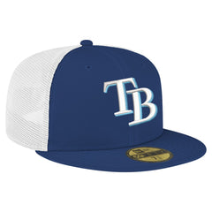 Tampa Bay Rays New Era Team Color 59FIFTY Trucker Fitted Hat - Navy Hats