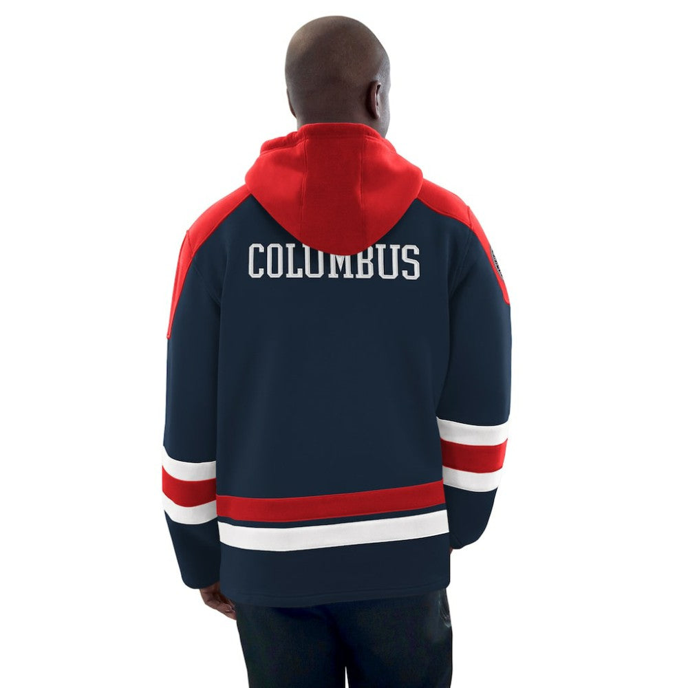 Columbus Blue Jackets Starter Hockey Pullover Hoodie - Navy/Red | US 201432143