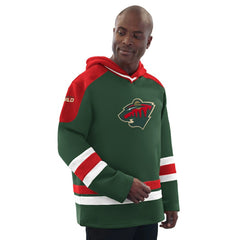 Minnesota Wild Starter Hockey Pullover Hoodie - Green/Red | US 201432149