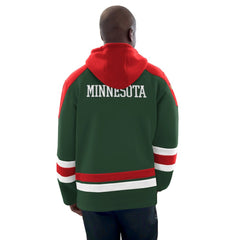 Minnesota Wild Starter Hockey Pullover Hoodie - Green/Red | US 201432149