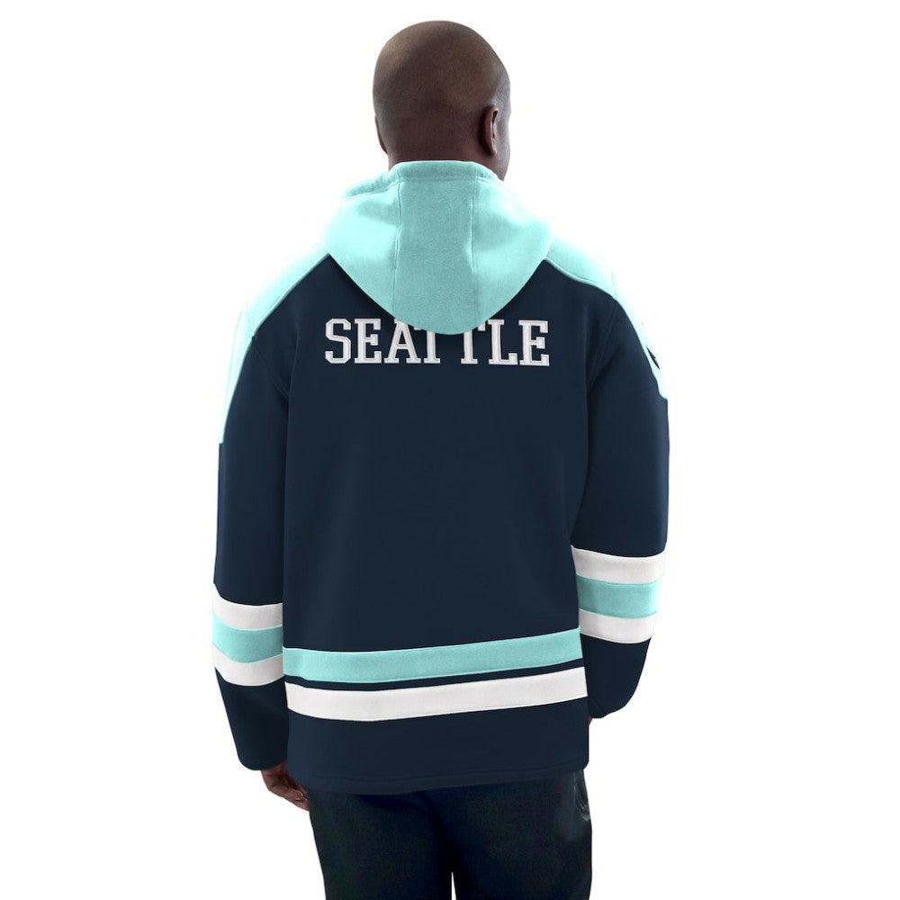Seattle Kraken Starter Hockey Pullover Hoodie - Deep Sea Blue/Light Blue | US 201432155