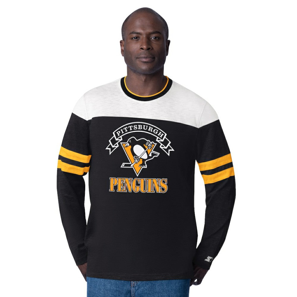 Pittsburgh Penguins Starter Blitz Durene Long Sleeve T-Shirt - Black | US 201432182