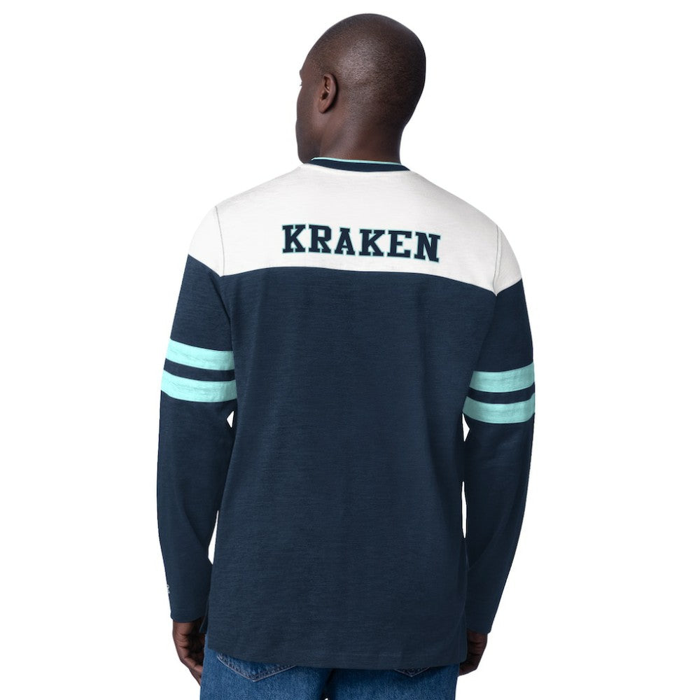 Seattle Kraken Starter Blitz Durene Long Sleeve T-Shirt - Deep Sea Blue | US 201432185