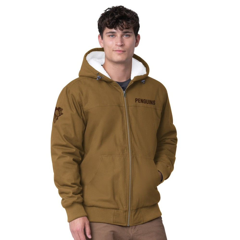 Pittsburgh Penguins G-III Sports by Carl Banks Build Up Full-Zip Hoodie Jacket - Tan | US 201432319