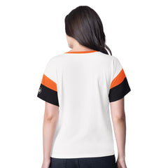 Philadelphia Flyers G-III 4Her by Carl Banks Women's Rink Oversized Rhinestone V-Neck T-Shirt - White | US 201432652