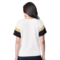 Vegas Golden Knights G-III 4Her by Carl Banks Women's Rink Oversized Rhinestone V-Neck T-Shirt - White | US 201432653