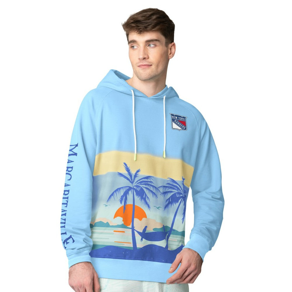 New York Rangers Margaritaville Island Dream Peached Pullover Hoodie - Blue | US 201432730