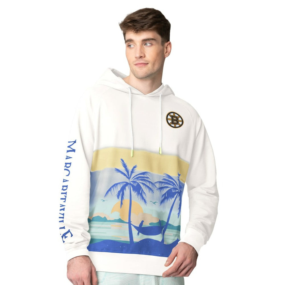 Boston Bruins Margaritaville Island Dream Peached Pullover Hoodie - Cream | US 201432731