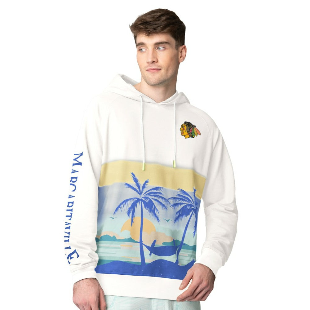 Chicago Blackhawks Margaritaville Island Dream Peached Pullover Hoodie - Cream | US 201432733