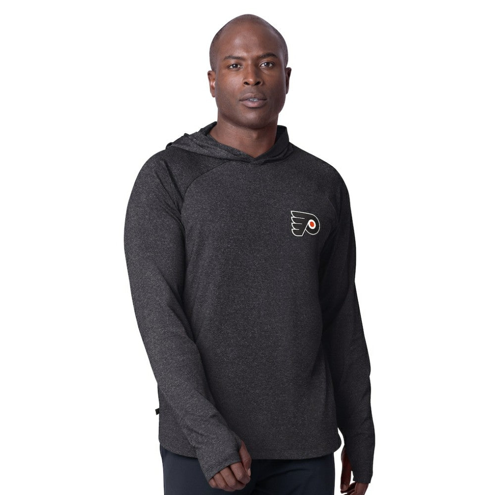 Philadelphia Flyers MSX by Michael Strahan Fast Track Raglan Long Sleeve Hoodie T-Shirt - Black | US 201432758