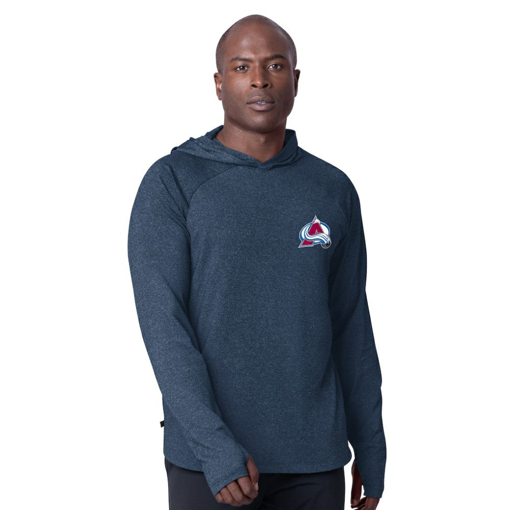 Colorado Avalanche MSX by Michael Strahan Fast Track Raglan Long Sleeve Hoodie T-Shirt - Navy | US 201432764