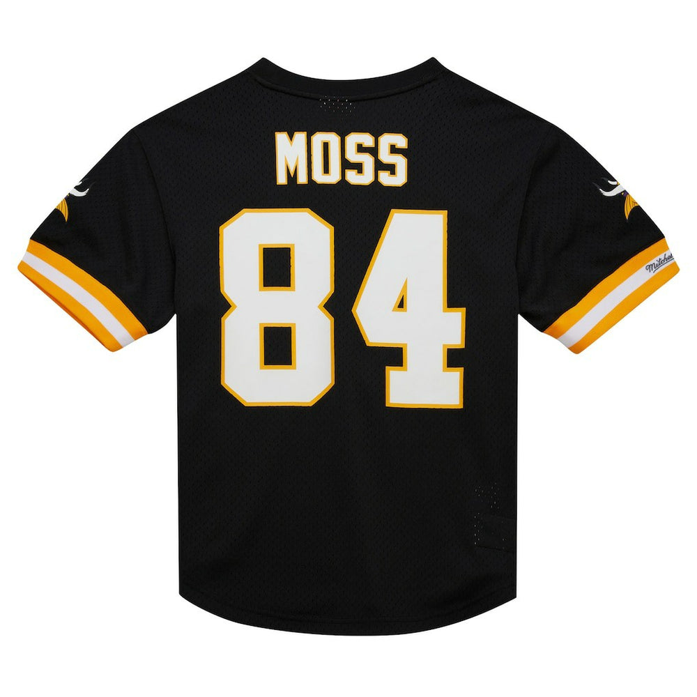 Randy Moss Minnesota Vikings Retired Player Name & Number Mesh Top - Black Tops