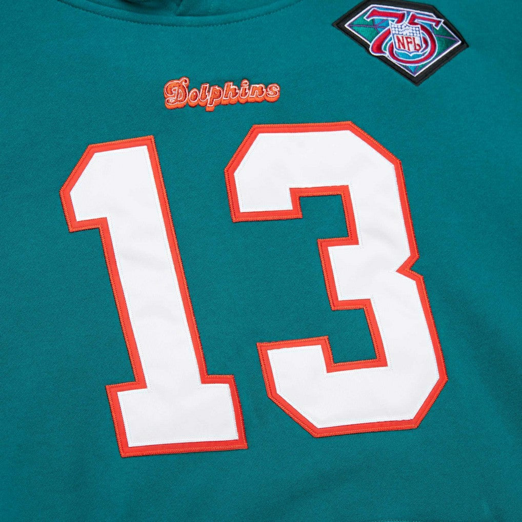 Dan Marino Miami Dolphins Retired Player Name & Number Pullover Hoodie - Aqua Hoodies