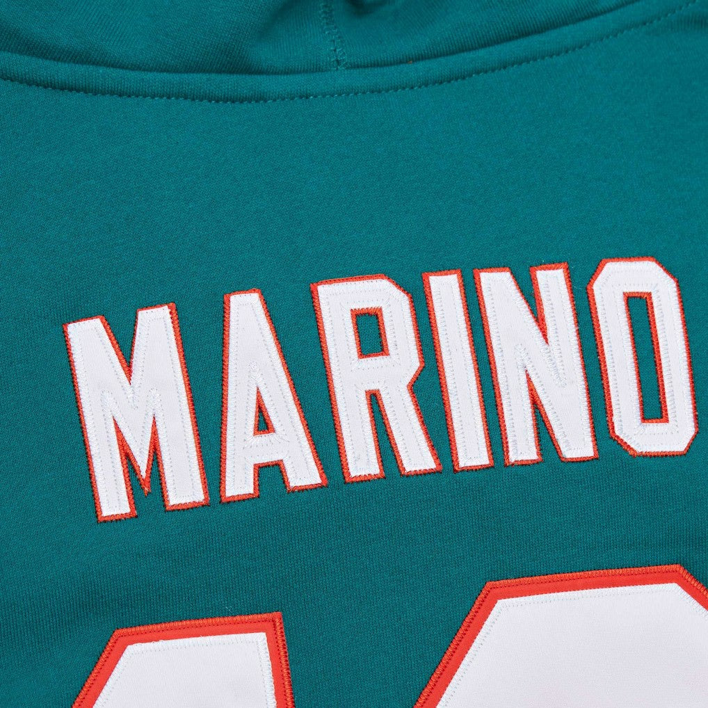 Dan Marino Miami Dolphins Retired Player Name & Number Pullover Hoodie - Aqua Hoodies