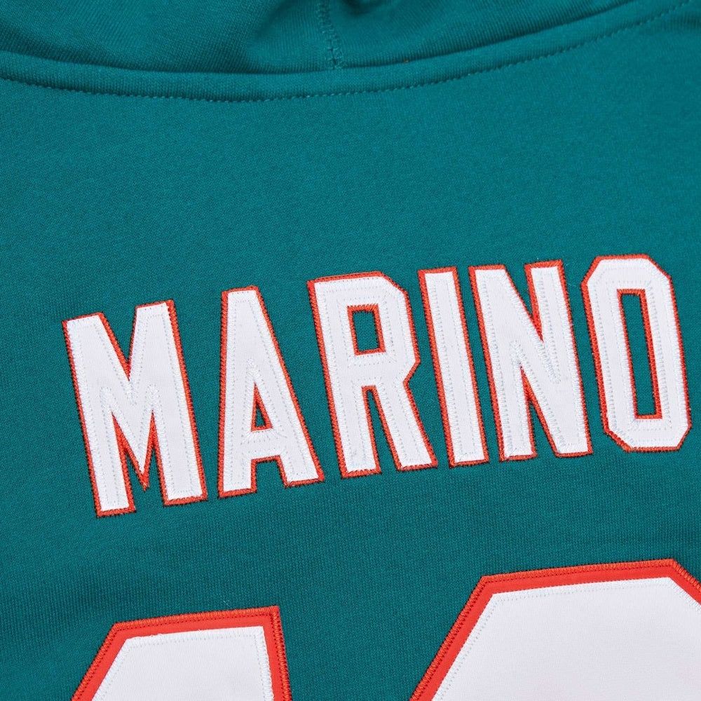 Dan Marino Miami Dolphins Retired Player Name & Number Pullover Hoodie - Aqua Hoodies