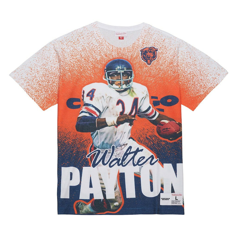 Walter Payton Chicago Bears Burst Retired Player T-Shirt - Gray T-shirts