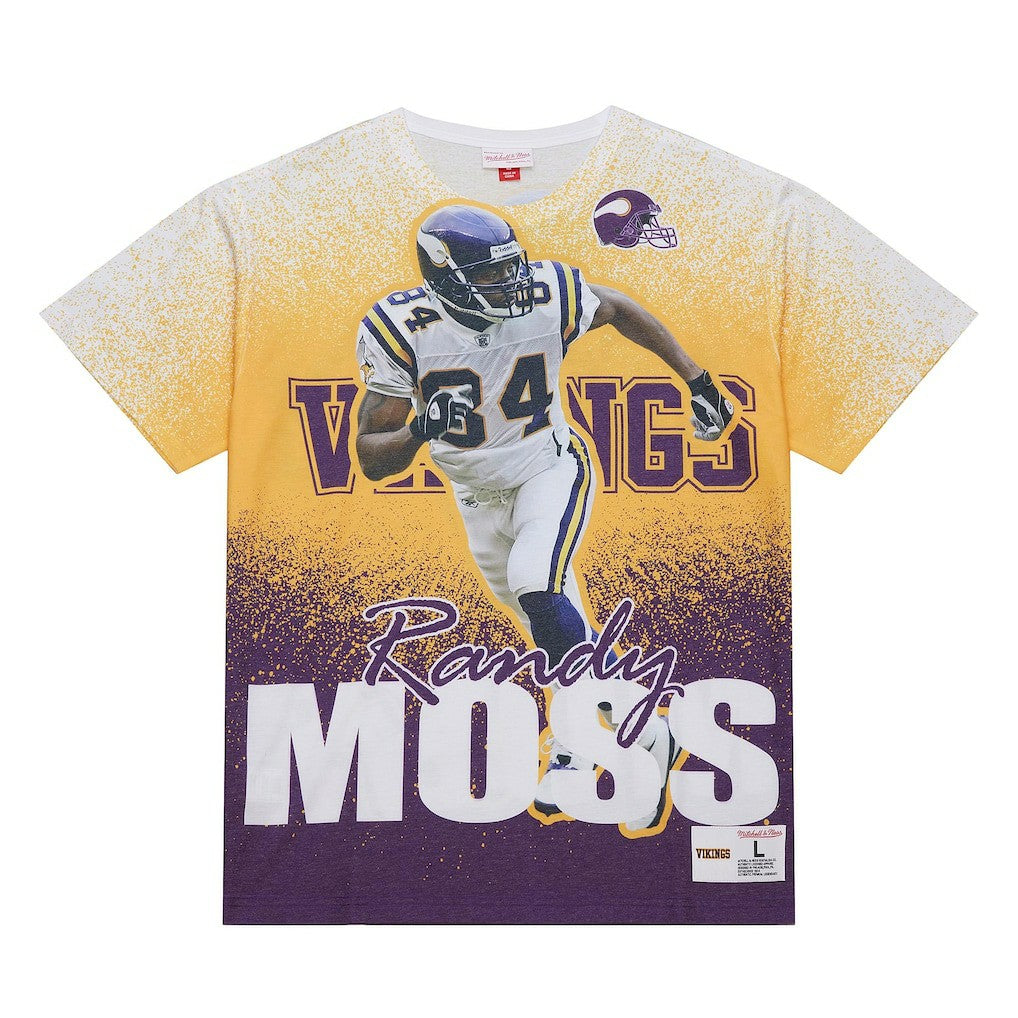 Randy Moss Minnesota Vikings Burst Retired Player T-Shirt - Gray T-shirts