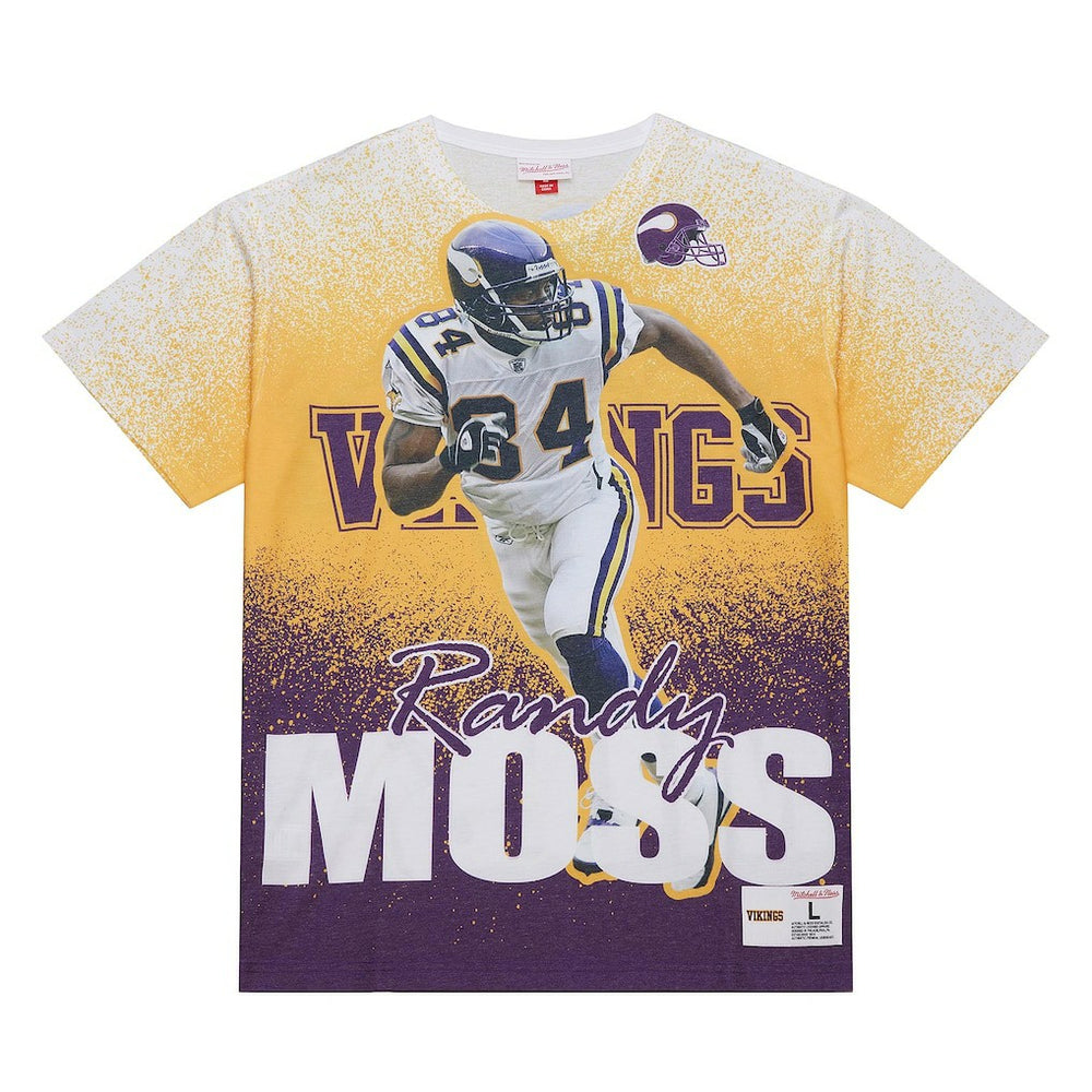 Randy Moss Minnesota Vikings Burst Retired Player T-Shirt - Gray T-shirts