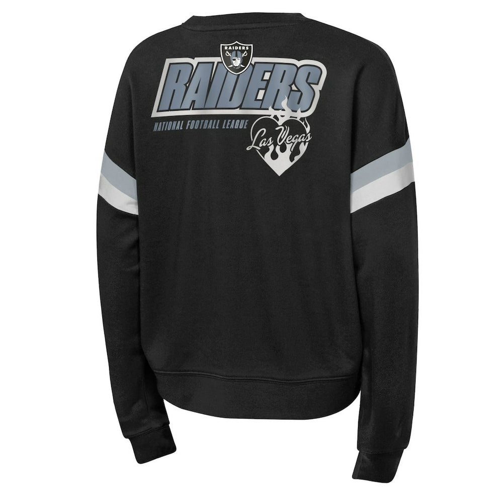 Las Vegas Raiders Girls Eternal Love Pullover Sweatshirt - Black Pullover