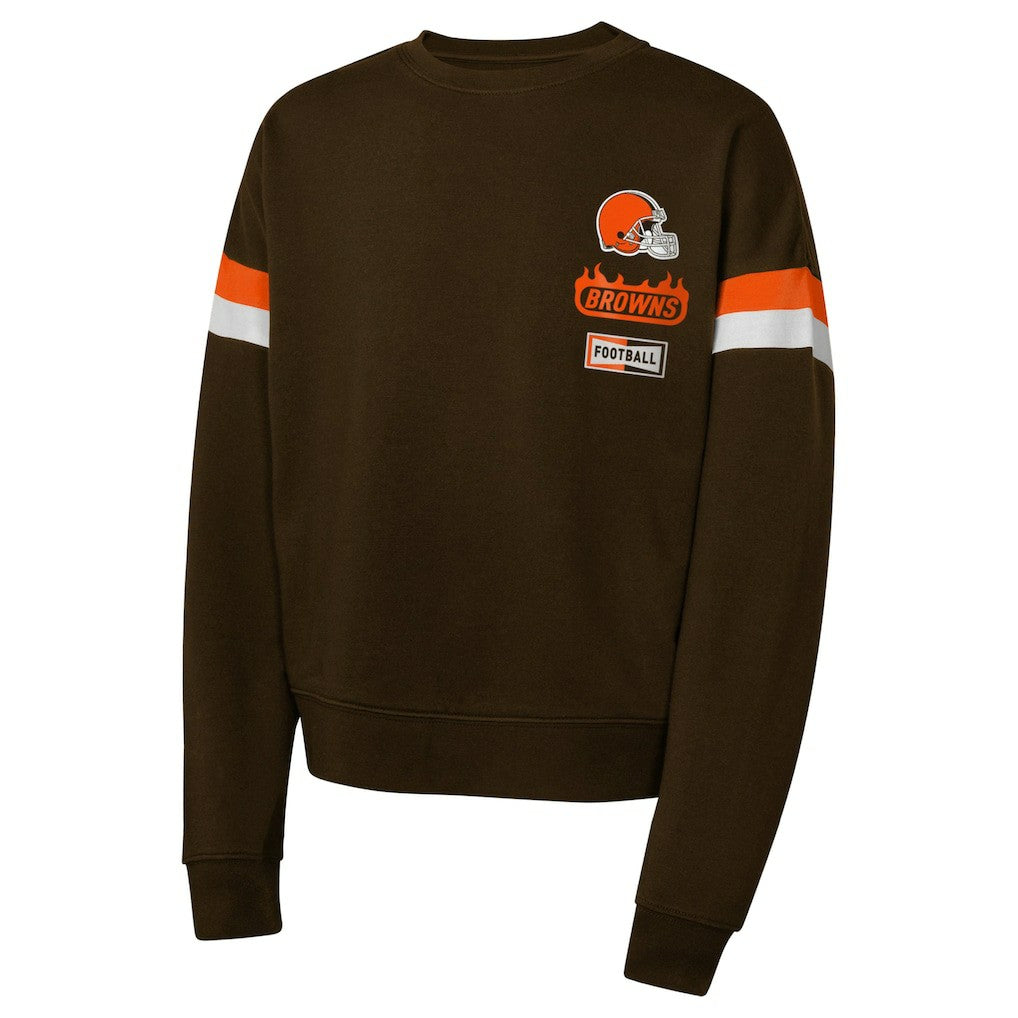 Cleveland Browns Girls Eternal Love Pullover Sweatshirt - Brown Pullover