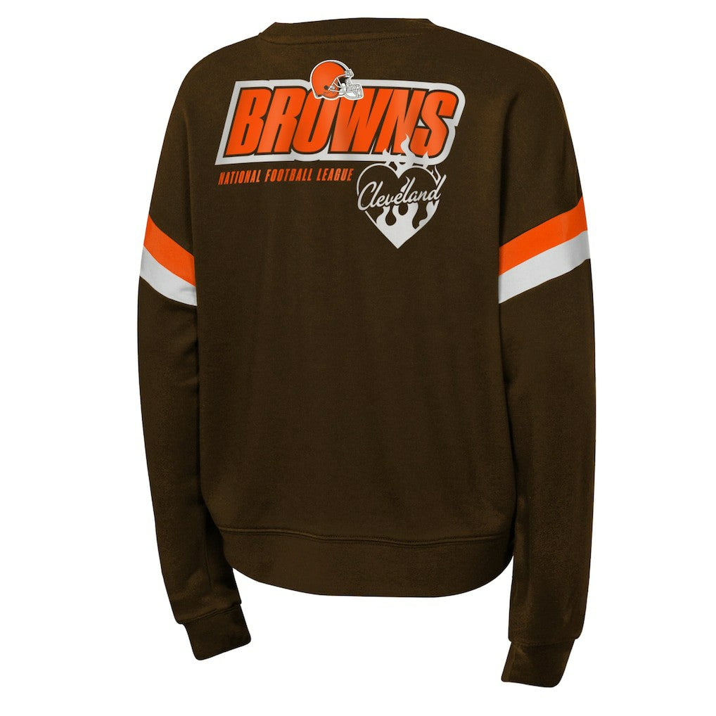 Cleveland Browns Girls Eternal Love Pullover Sweatshirt - Brown Pullover
