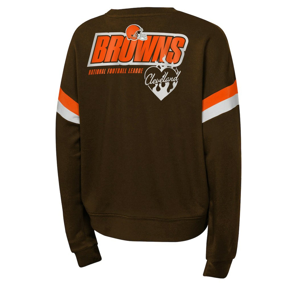 Cleveland Browns Girls Eternal Love Pullover Sweatshirt - Brown Pullover