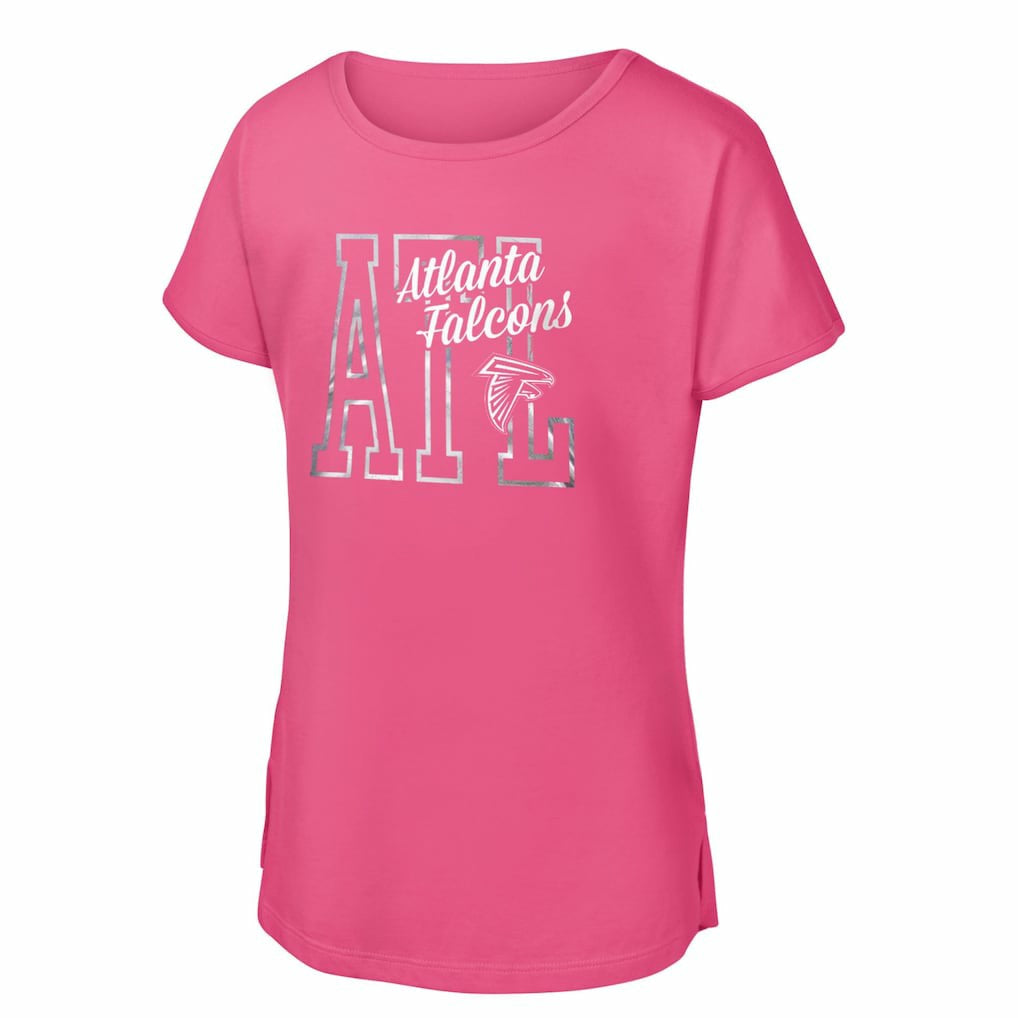 Atlanta Falcons Girls Youth Signal Caller Dolman T-Shirt - Pink T-shirts