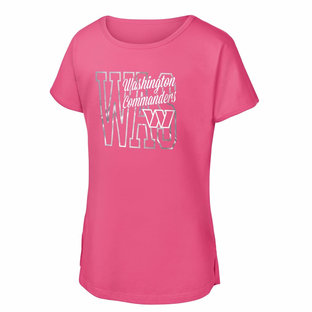 Washington Commanders Girls Youth Signal Caller Dolman T-Shirt - Pink T-shirts