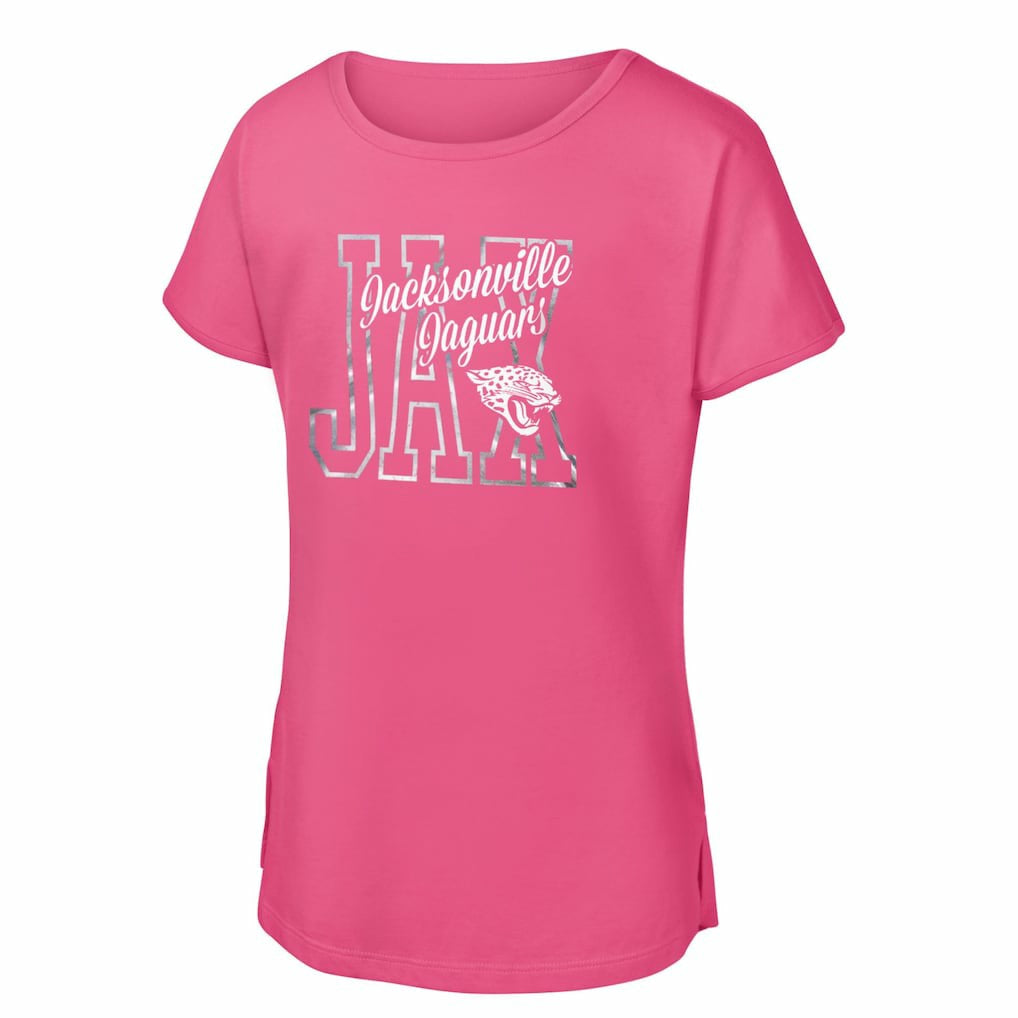 Jacksonville Jaguars Girls Youth Signal Caller Dolman T-Shirt - Pink T-shirts