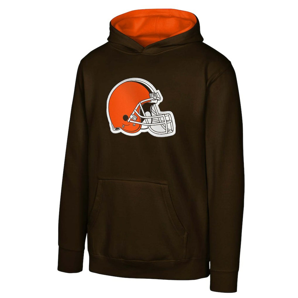Cleveland Browns Youth Prime Pullover Hoodie - Brown Hoodies