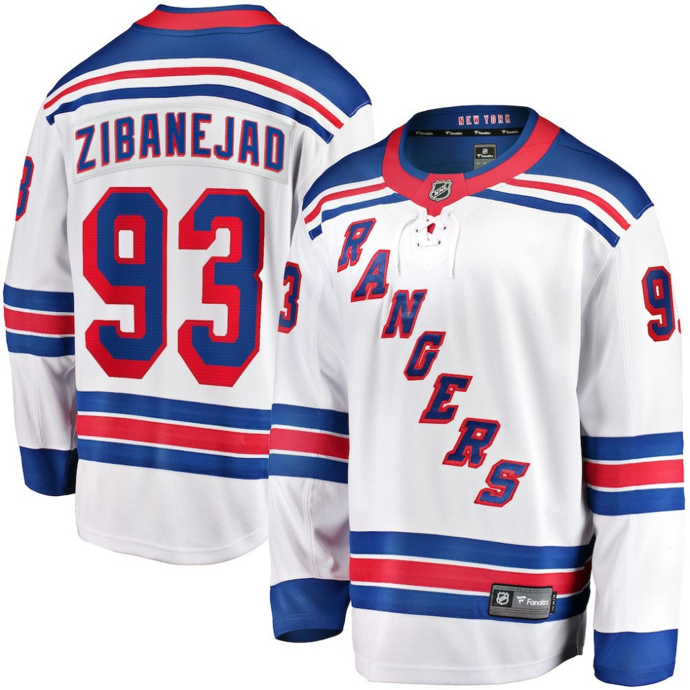 Mika Zibanejad New York Rangers Fanatics Away Premier Breakaway Player Jersey - White | US 201434977