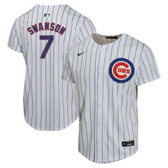 Dansby Swanson Chicago Cubs Nike Youth Home Game Player Jersey - White Jerseys