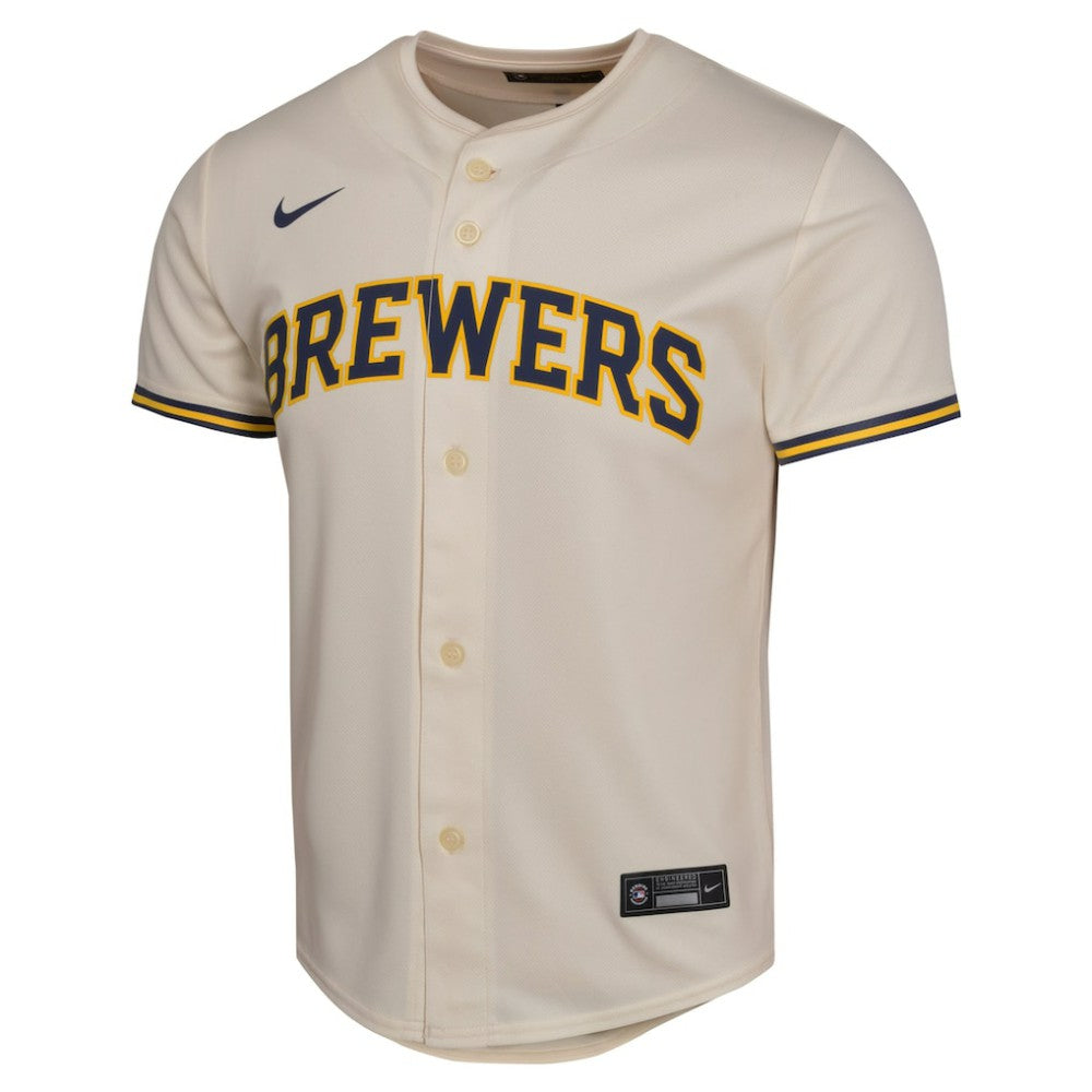 Christian Yelich Milwaukee Brewers Nike Youth Home Game Player Jersey - Cream Jerseys