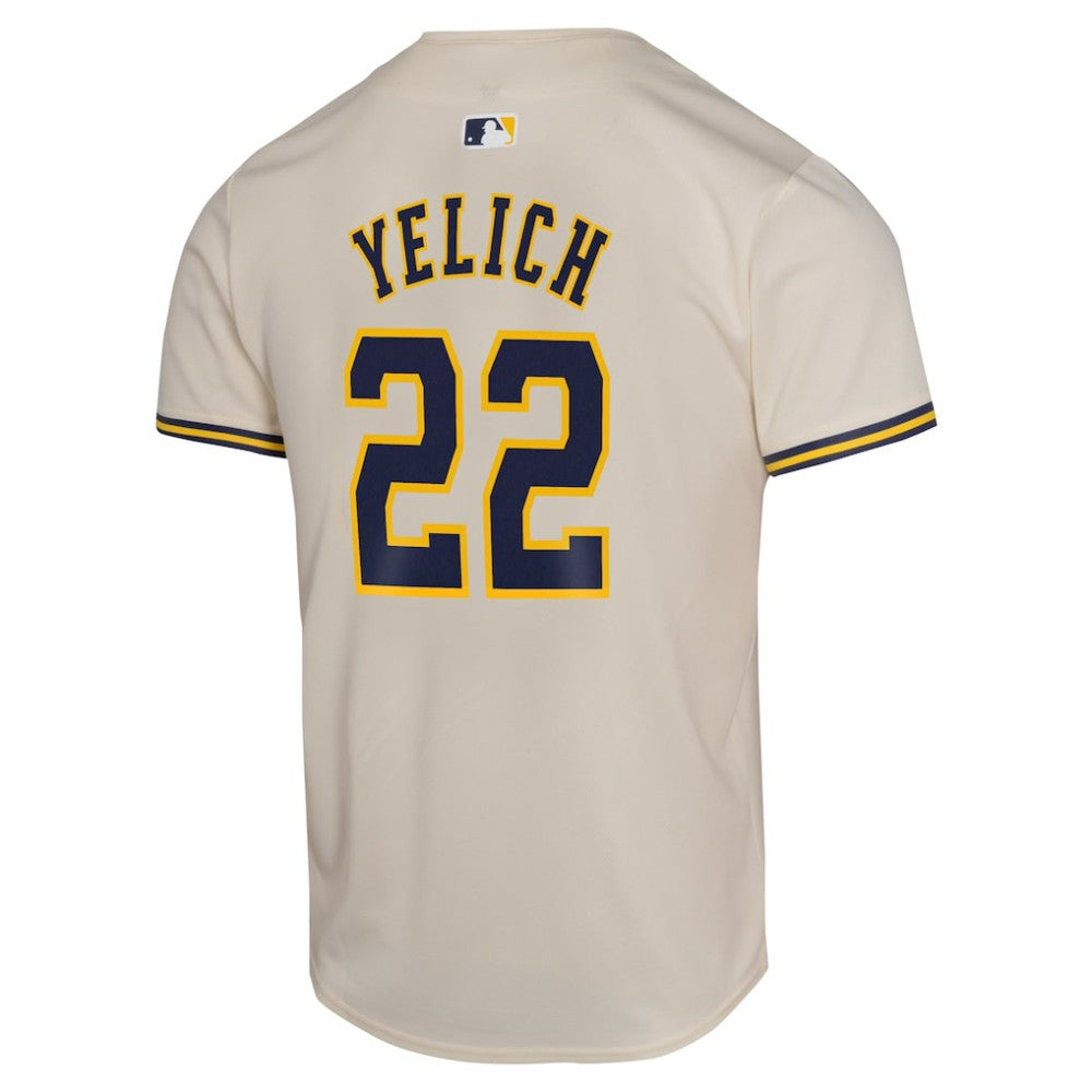 Christian Yelich Milwaukee Brewers Nike Youth Home Game Player Jersey - Cream Jerseys