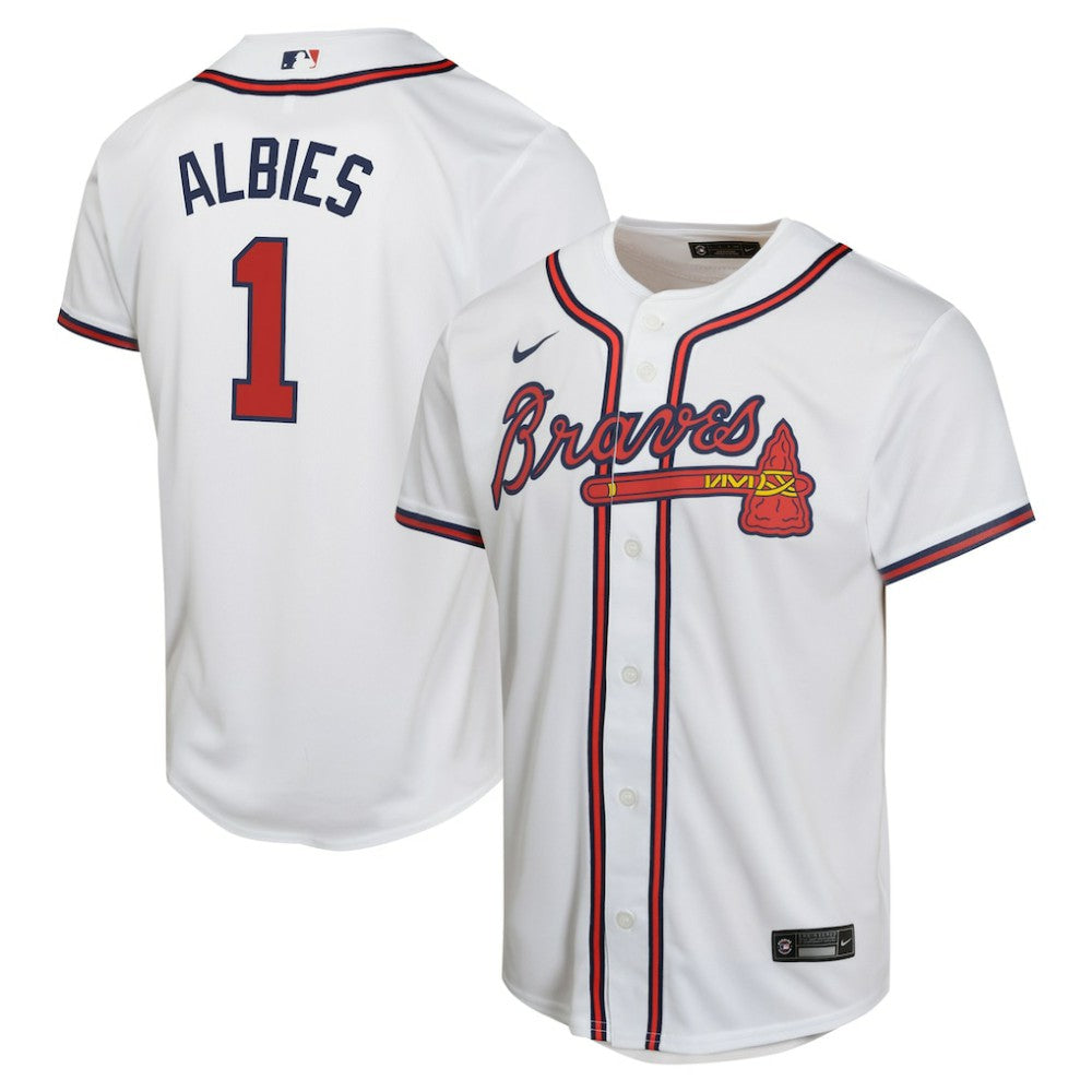 Ozzie Albies Atlanta Braves Nike Youth Home Game Player Jersey - White Jerseys