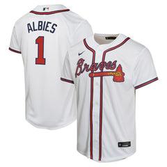 Ozzie Albies Atlanta Braves Nike Youth Home Game Player Jersey - White Jerseys