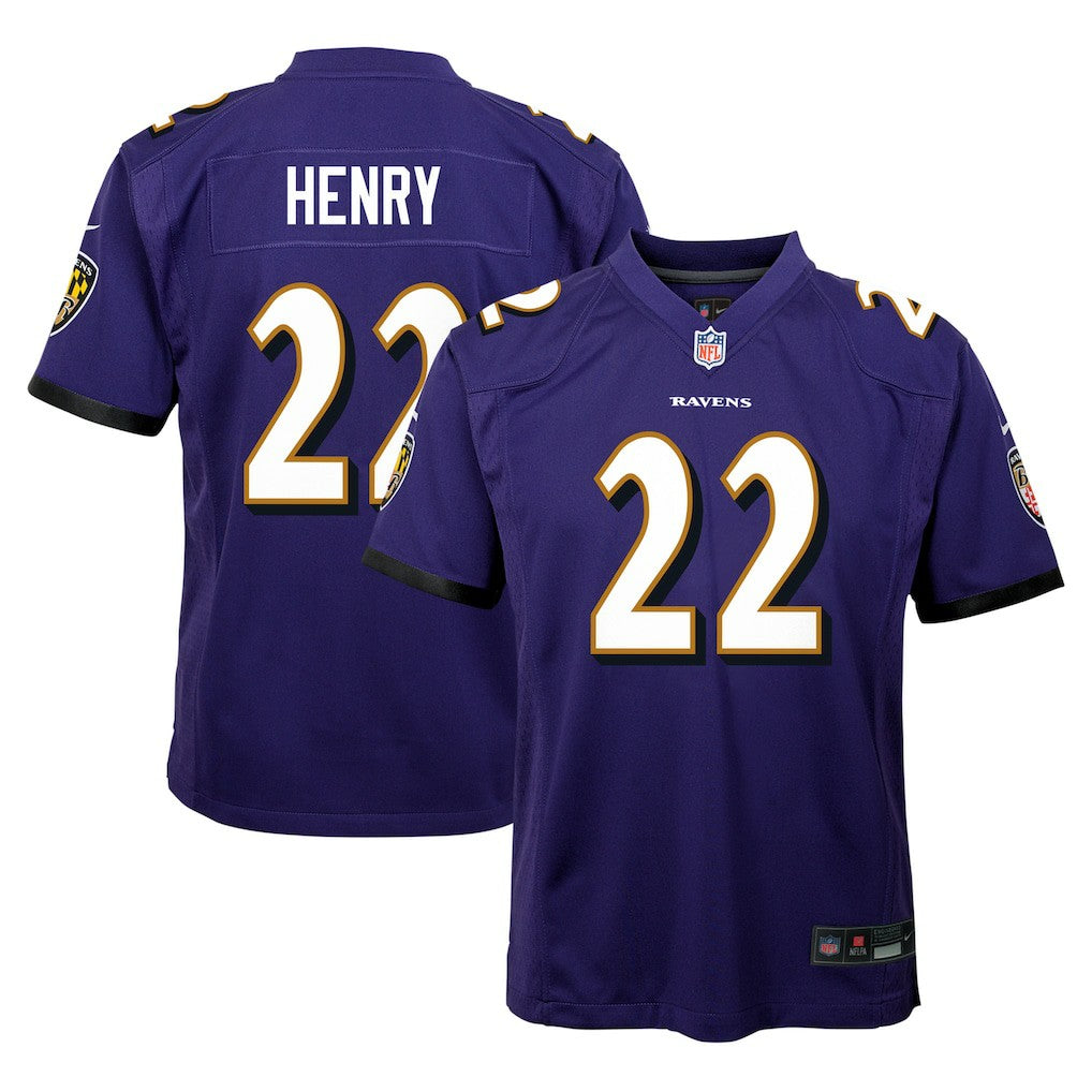 Derrick Henry Baltimore Ravens Youth Game Jersey - Purple Jerseys