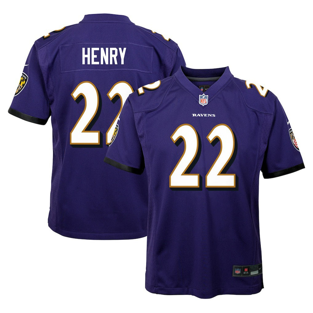 Derrick Henry Baltimore Ravens Youth Game Jersey - Purple Jerseys